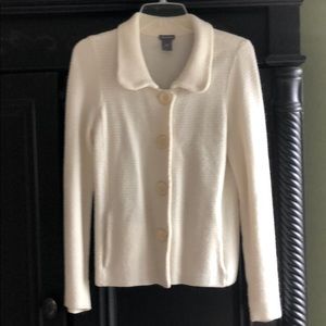 Ann TAYLOR Ivory fitted Sweater jacket